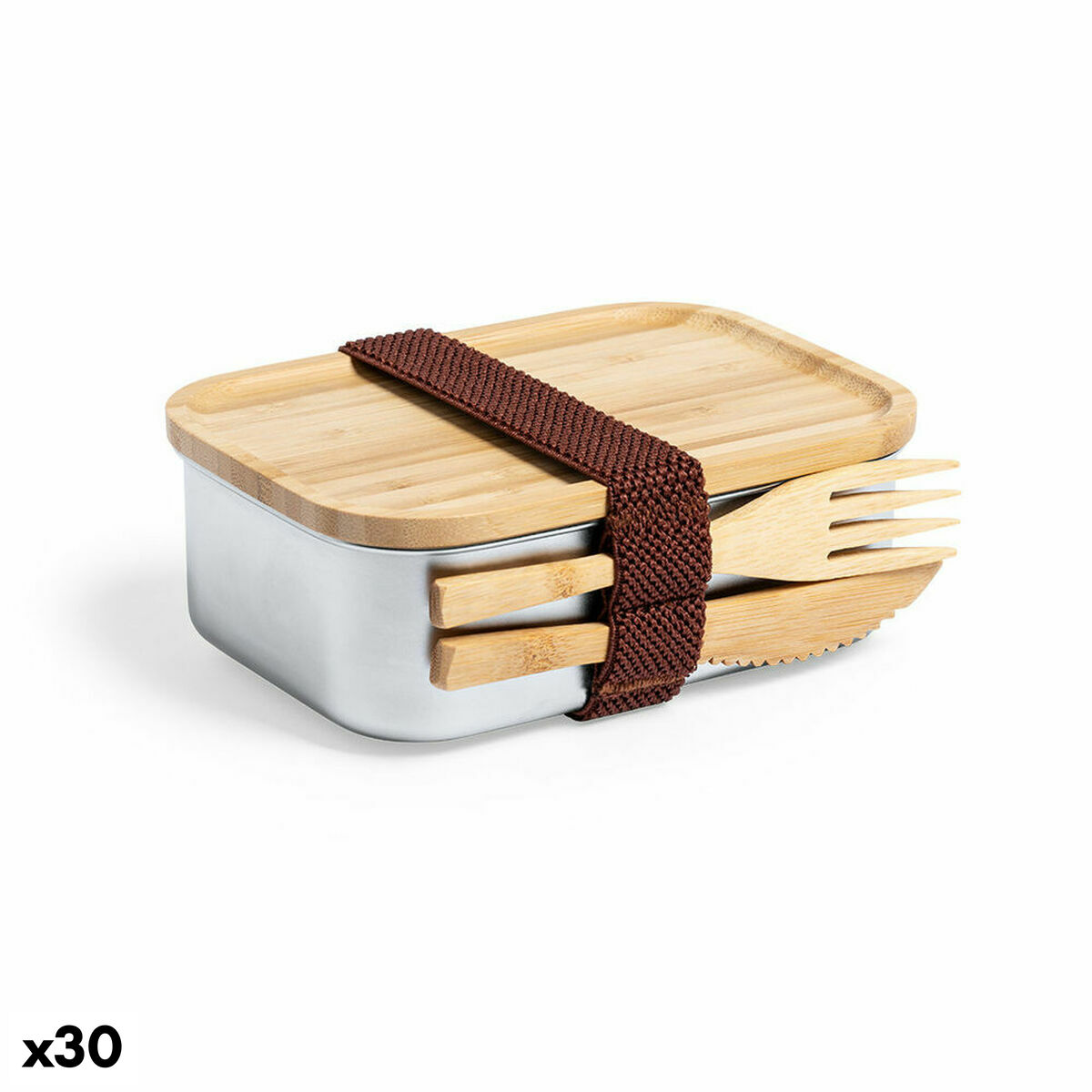 Lunchlåda 146695 Bambu (600 ml) (30 antal), Färg: Vit
