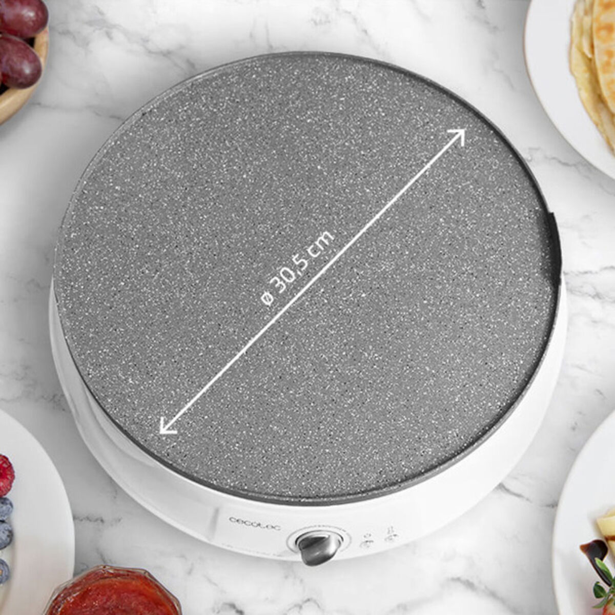 Pannkaksmaskin Cecotec Fun Crepestone Twin 1200W Vit - 2