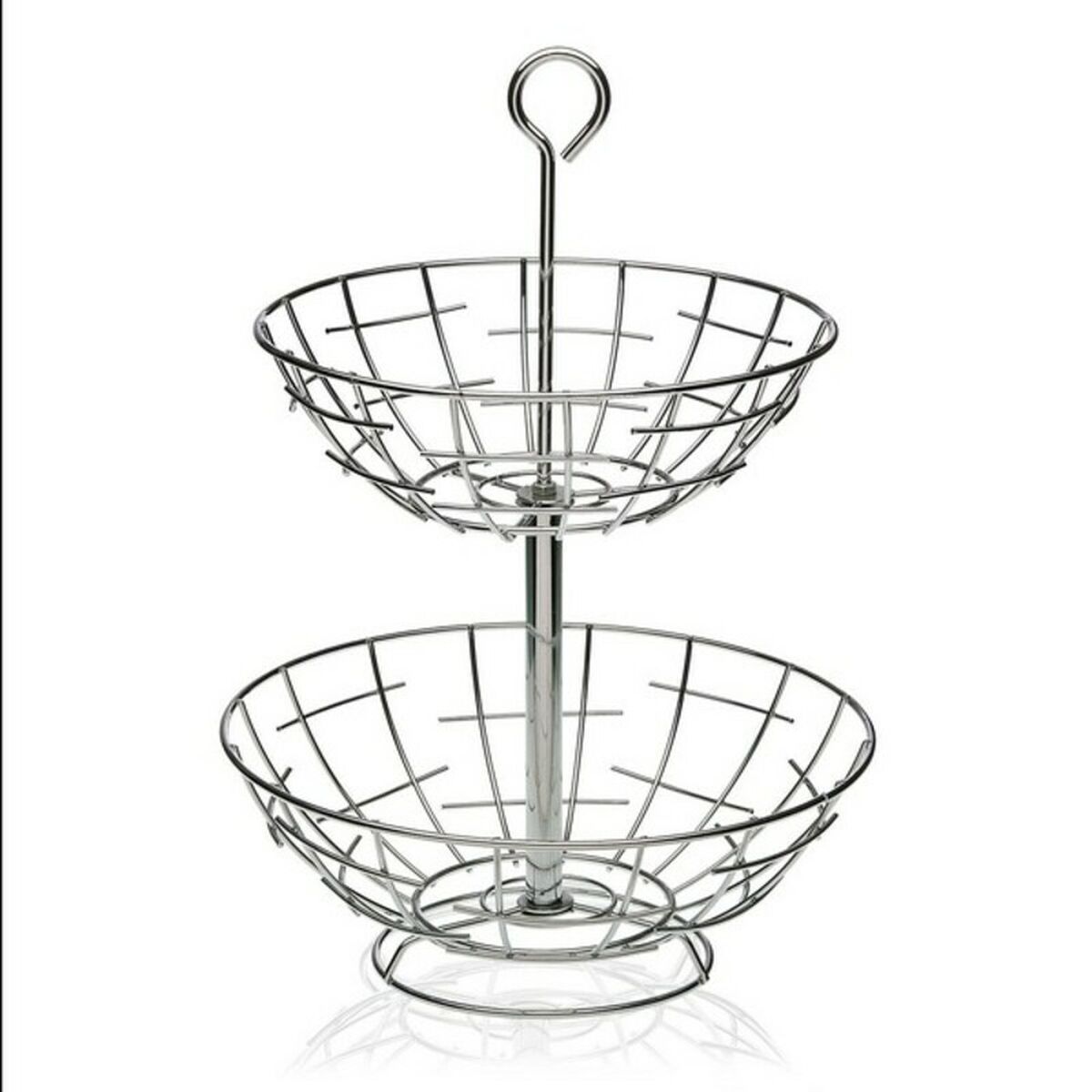 Fruktskål Versa 2 Hyllor Metall Silvrig Stål 28 x 41 x 28 cm - 2