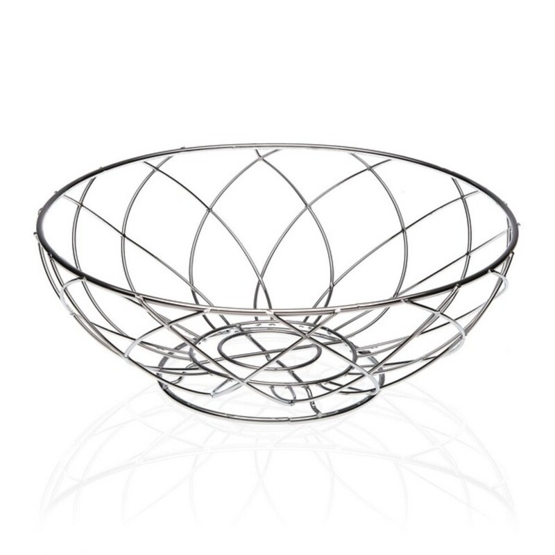 Fruktskål Versa Metall Kromad Stål (26 x 9,5 x 26 cm) - 2