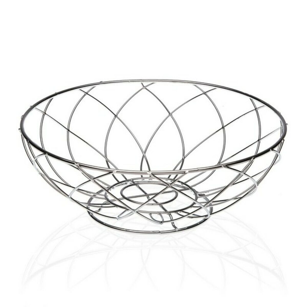 Fruktskål Versa Metall Kromad Stål (26 x 9,5 x 26 cm) - 4