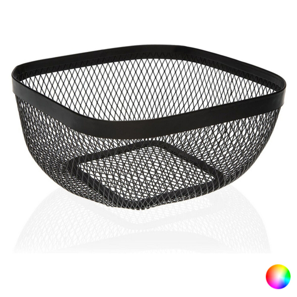 Fruktskål Metall Stål (26,5 x 12,5 x 26,5 cm), Färg: Svart - 5