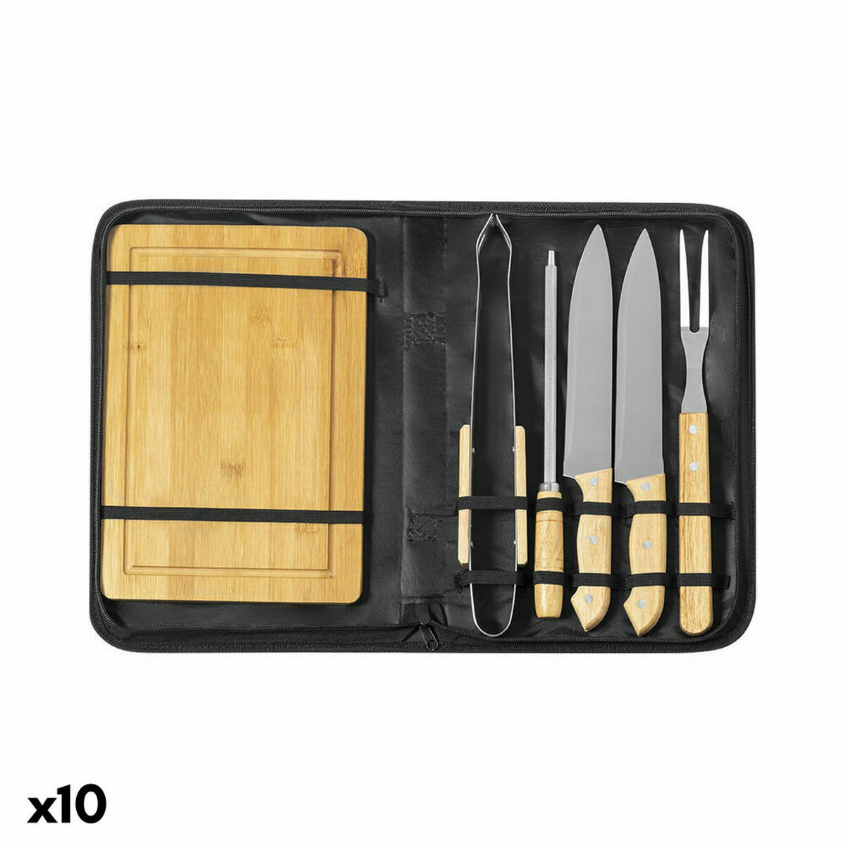 Grillredskap 141112 Bambu 10 antal (6 Delar), Färg: Svart