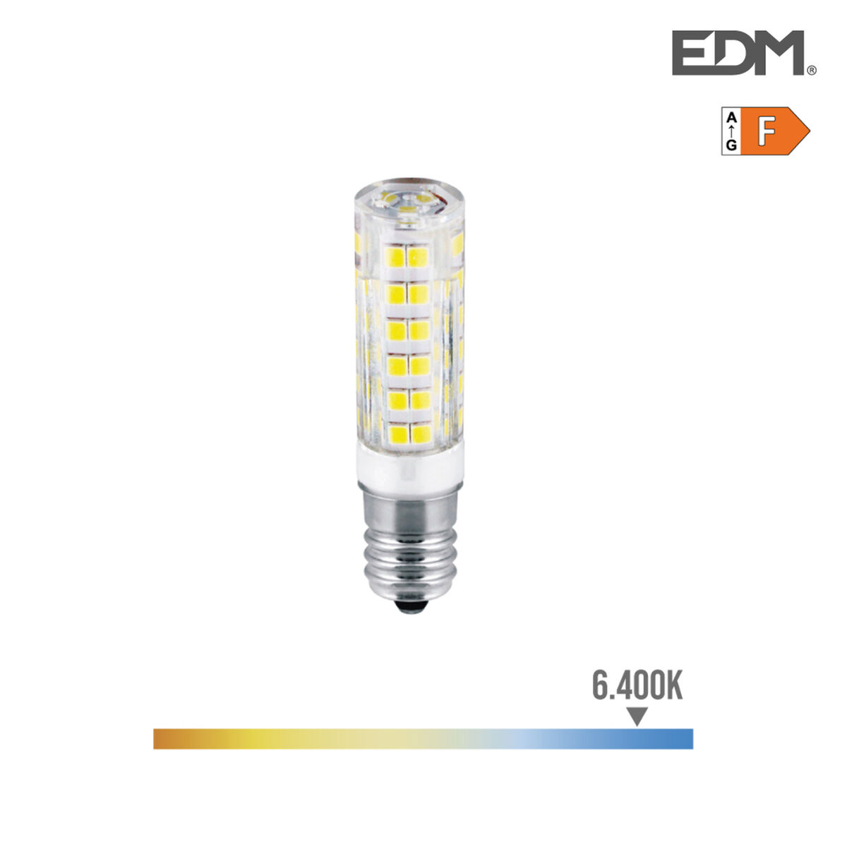 LED-lampa EDM E14 4,5 W 450 lm F (6400K)