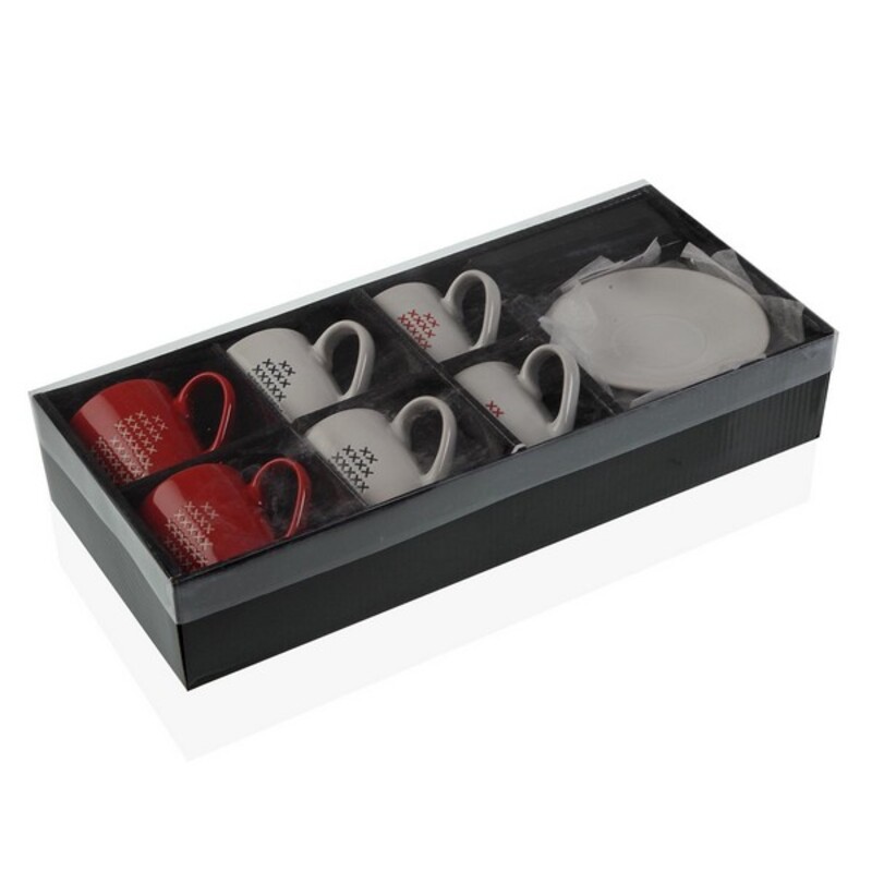 Set med koppar och fat Versa Jada Te Stengods (6 Delar) (4,9 x 7,4 x 8,5 cm) (6 pcs) - 2