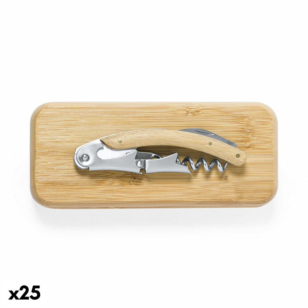 Korkskruv 146989 Metall Bambu (25 antal), Färg: Brun