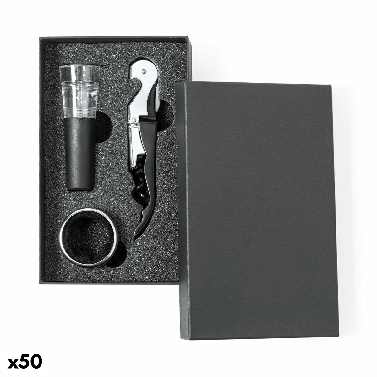 Set med Vintillbehör 146993 Rostfritt stål 50 antal, Färg: Svart