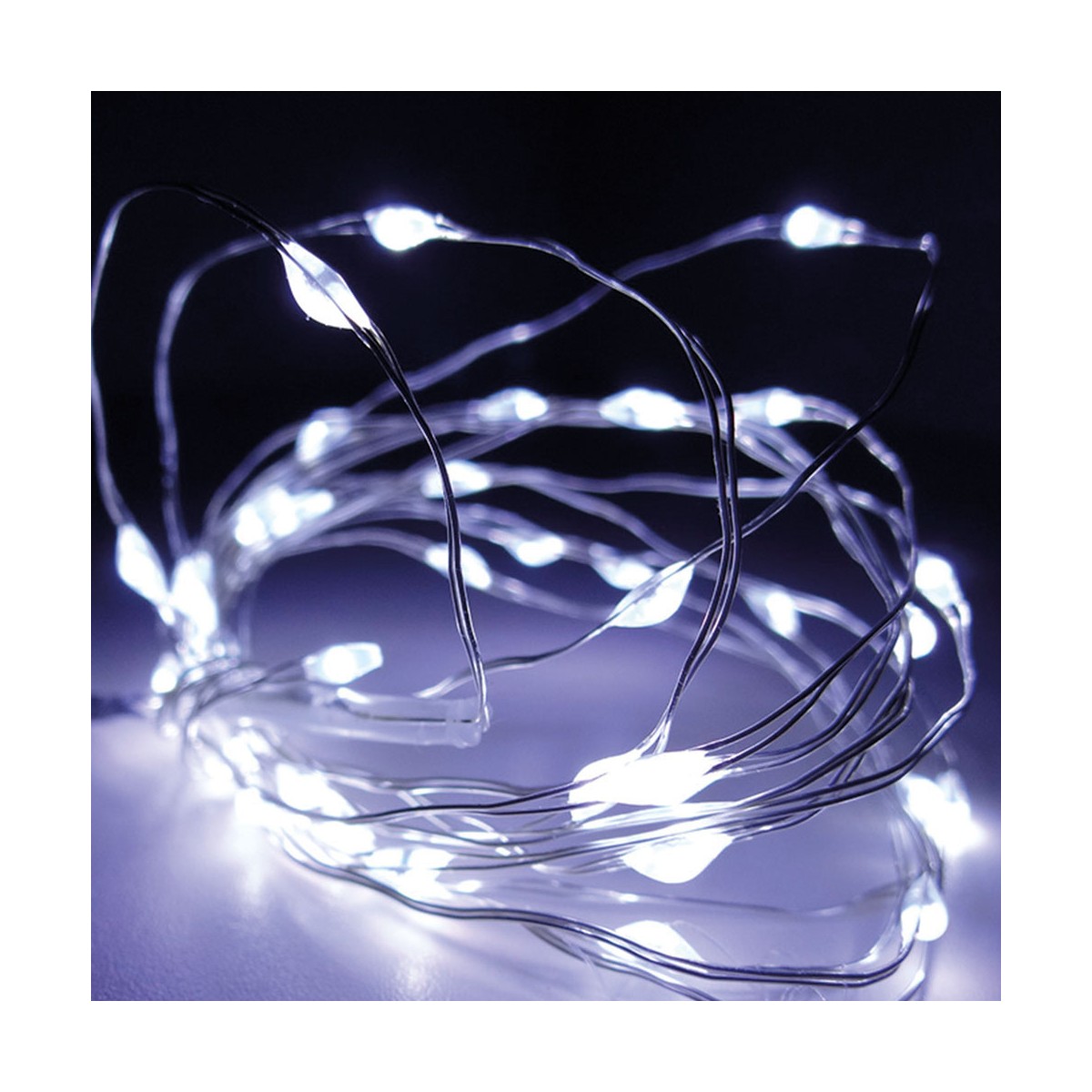 LED-krans EDM Silvrig Vit (2,05 m) - 2