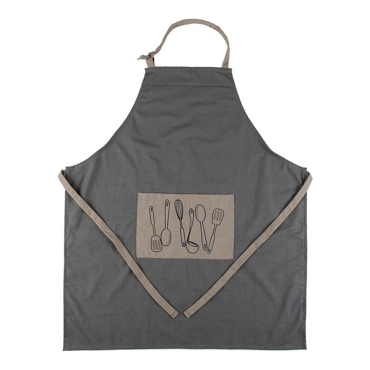 Förkläde Cucine Grey Textil (80 x 70 cm), Färg: Grå - 3