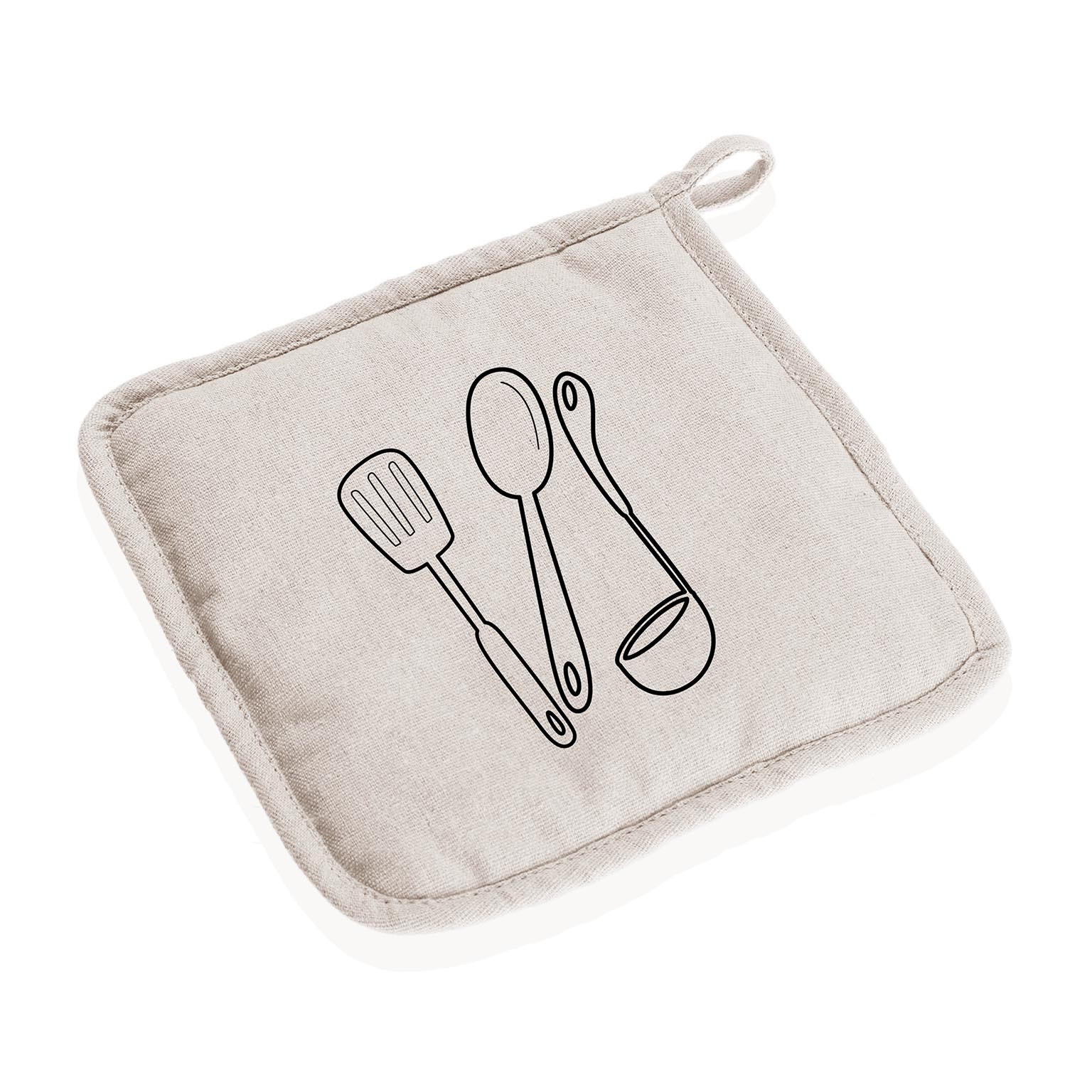 Bordsunderlägg Hand Textil (20 x 20 cm), Färg: Ljusbrun - 2