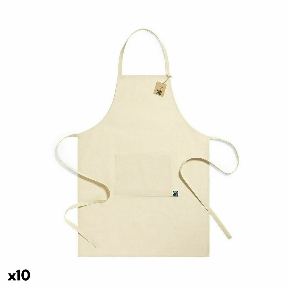 Förkläde med ficka 141270 Naturell 100% bomull (10 antal), Färg: Vit