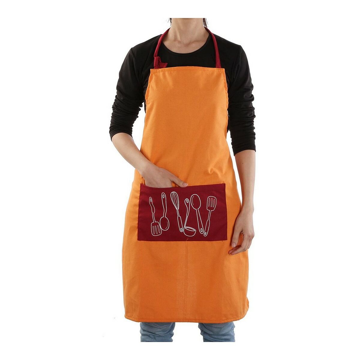 Förkläde Cucine Textil (80 x 70 cm), Färg: Orange - 10