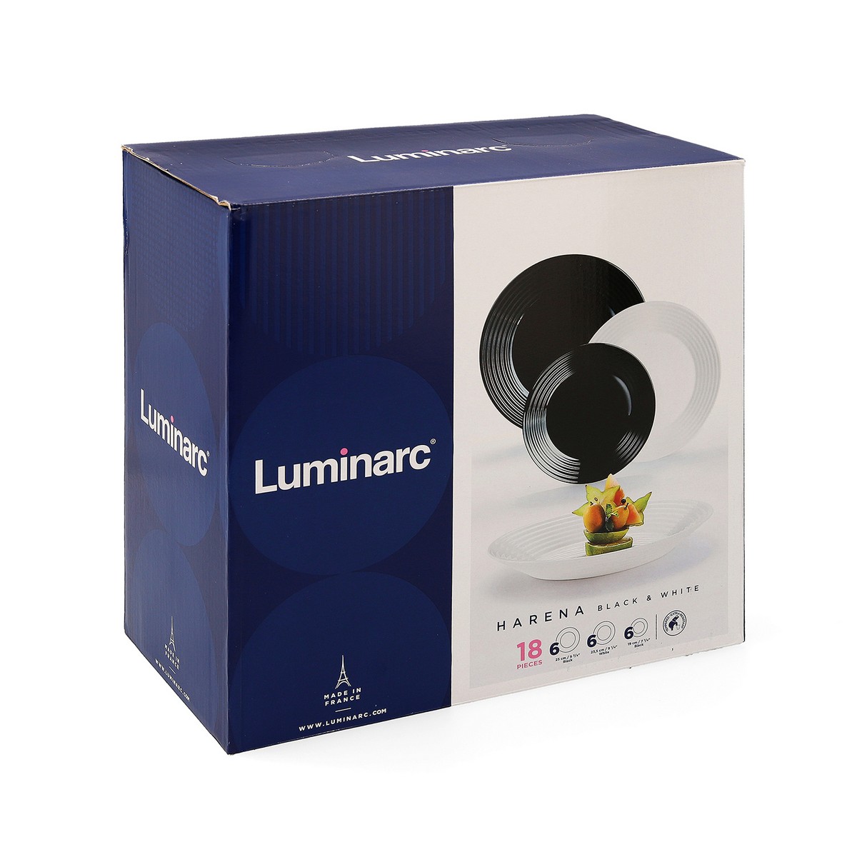 Matservis Luminarc 1900 Glas Svartvit (18 Delar) - 3