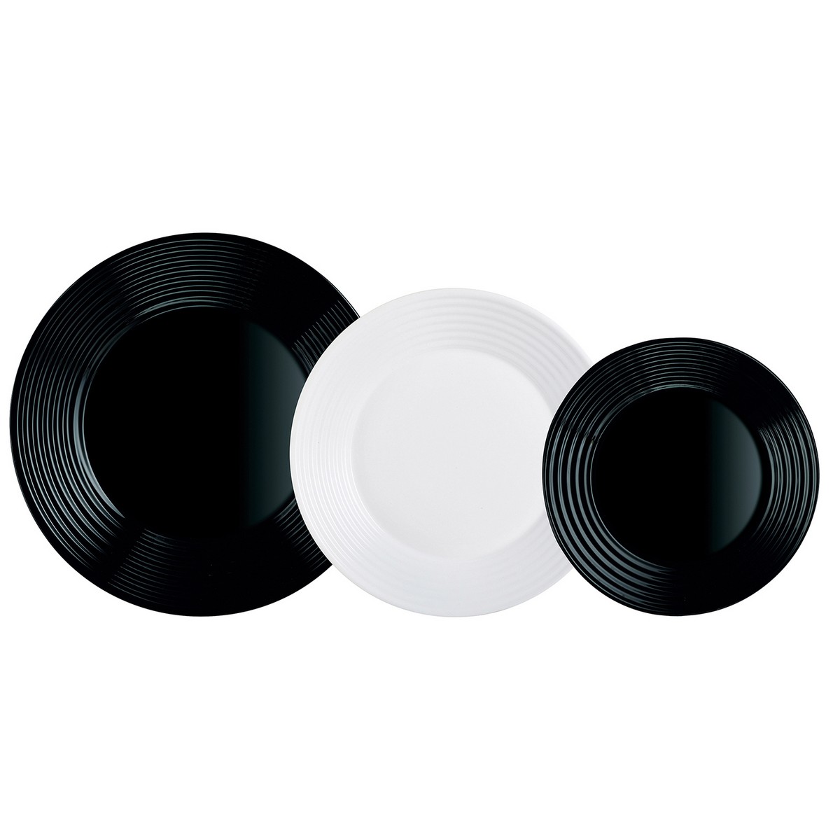 Matservis Luminarc 1900 Glas Svartvit (18 Delar) - 2