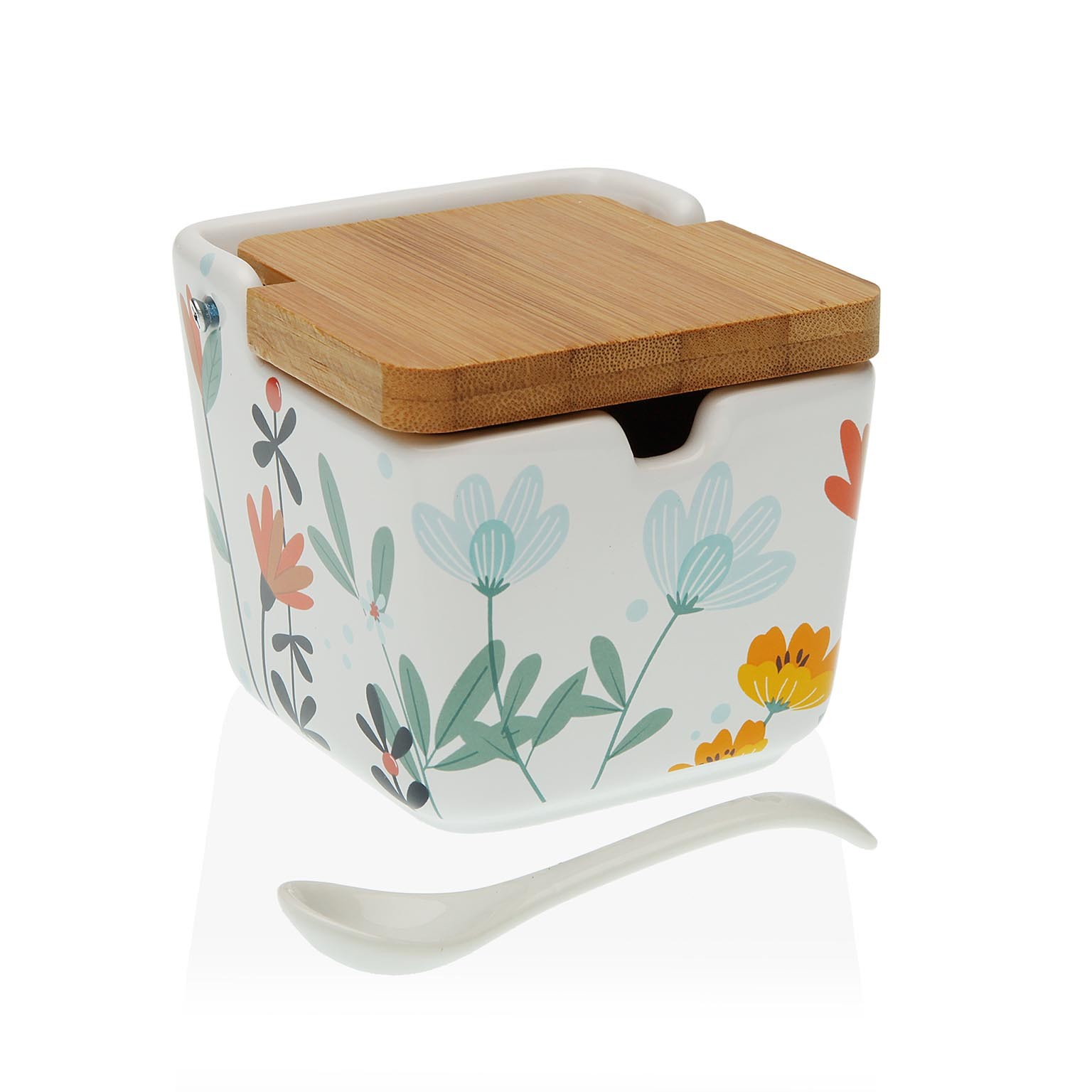 Sockerströare Versa Virágok 8,8 x 10,3 x 8,8 cm Keramik
