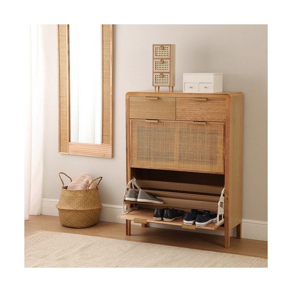 Väggspegel Rattan Paulowniaträ (120 x 50 x 1,8 cm) - 4