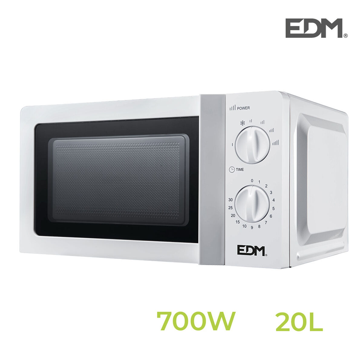 Mikrovågsugnen EDM Vit Multicolour 700 W 20 L - 3