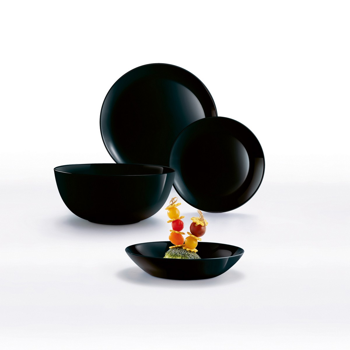 Matservis Luminarc Diwali Black Svart 19 Delar