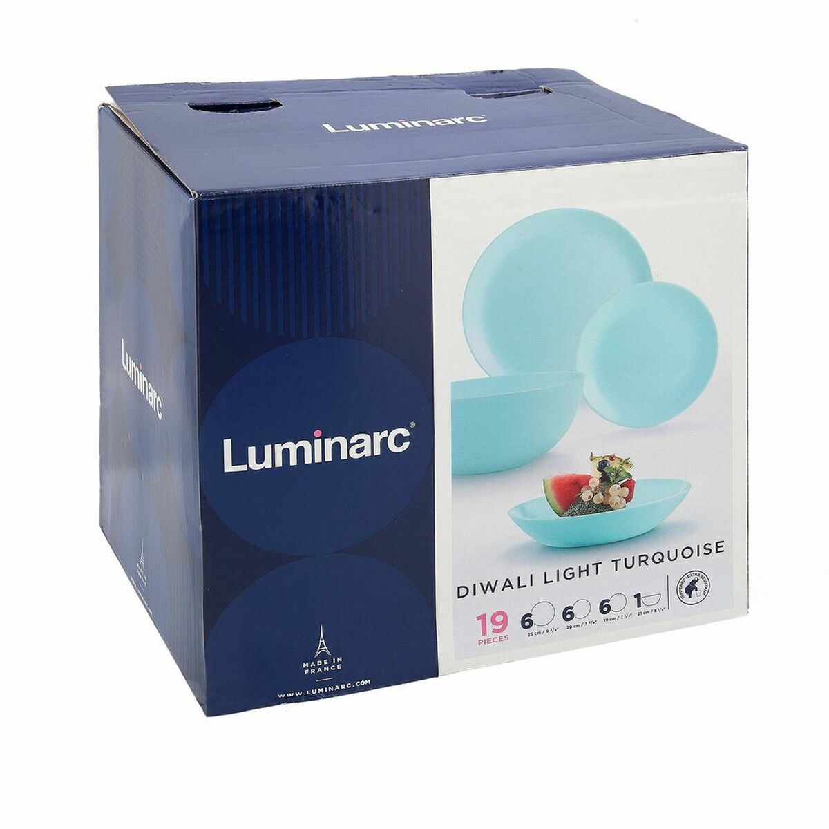 Matservis Luminarc DIWALI TURQUESA Turkos Glas 19 Delar - 10