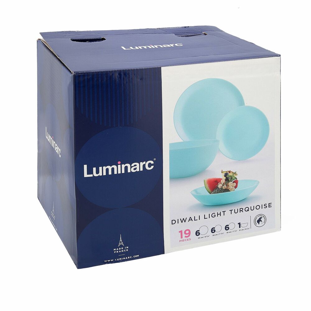 Matservis Luminarc DIWALI TURQUESA Turkos Glas 19 Delar - 2