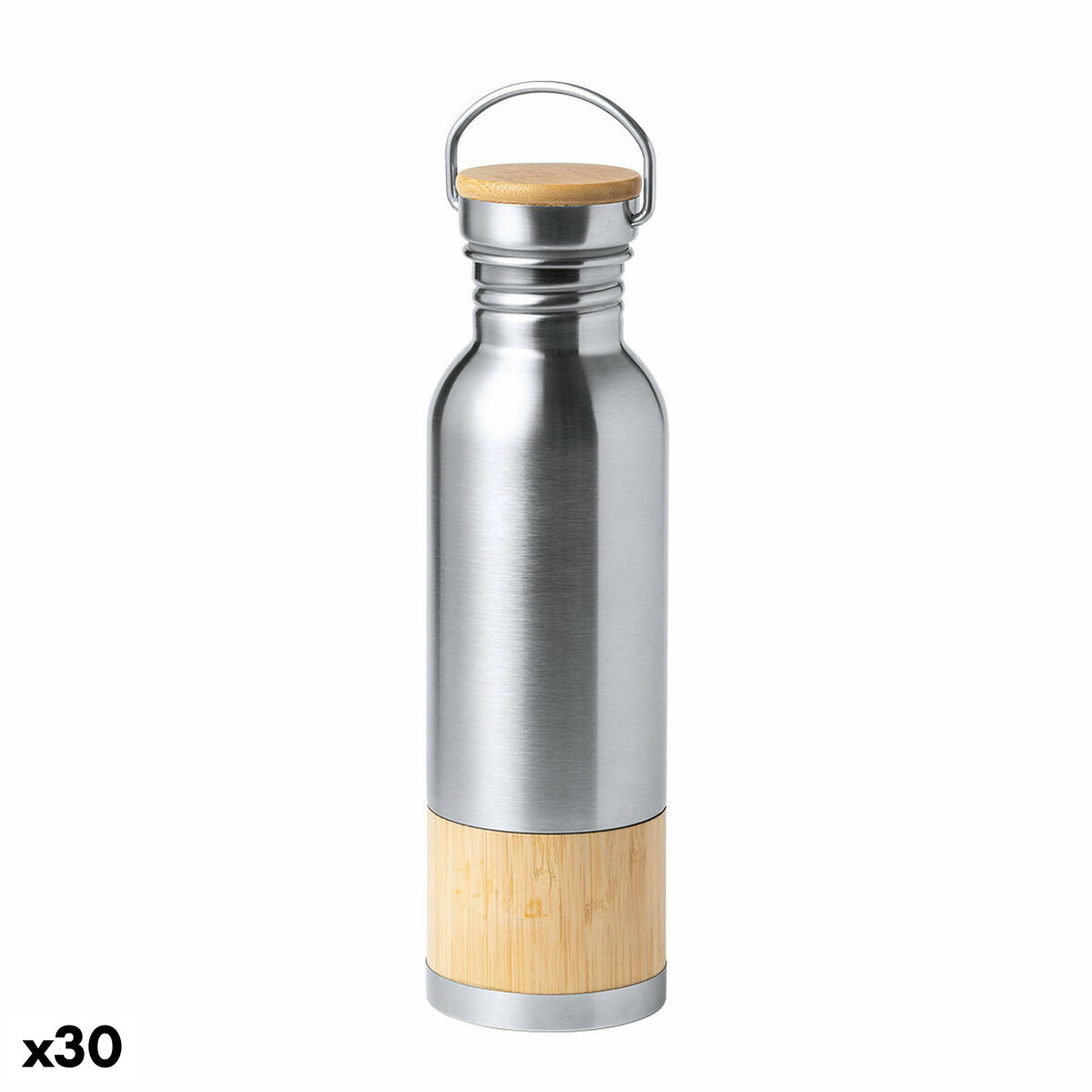 Vattenflaska i Aluminium 141476 Rostfritt stål (800 ml) (30 antal), Färg: Silvrig