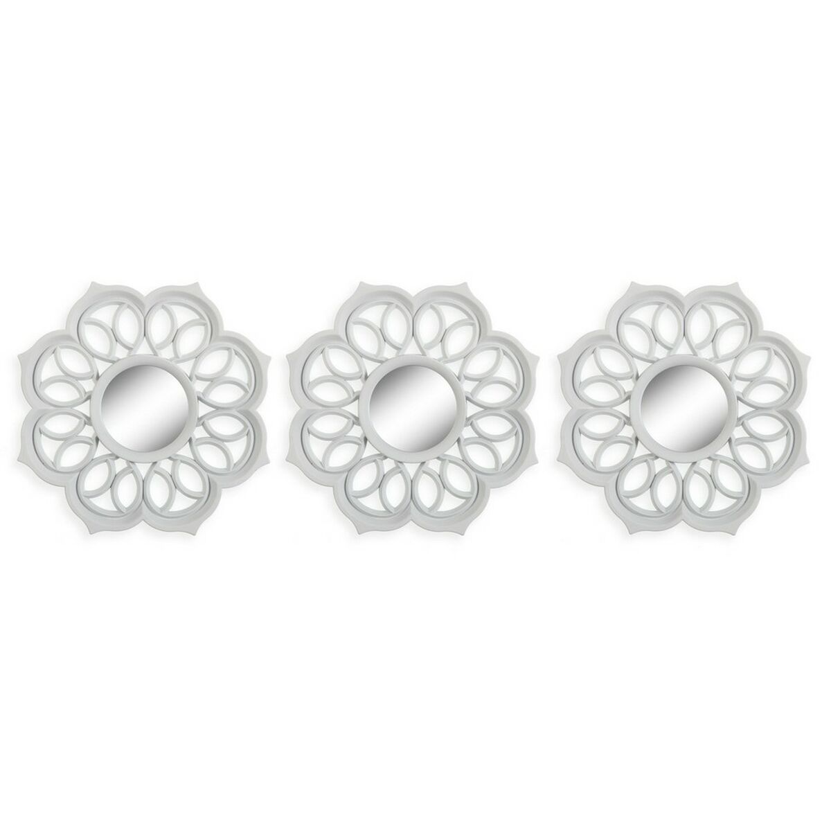 Spegelspel Vägg Vit Plast (25 x 25 cm) (3 pcs)