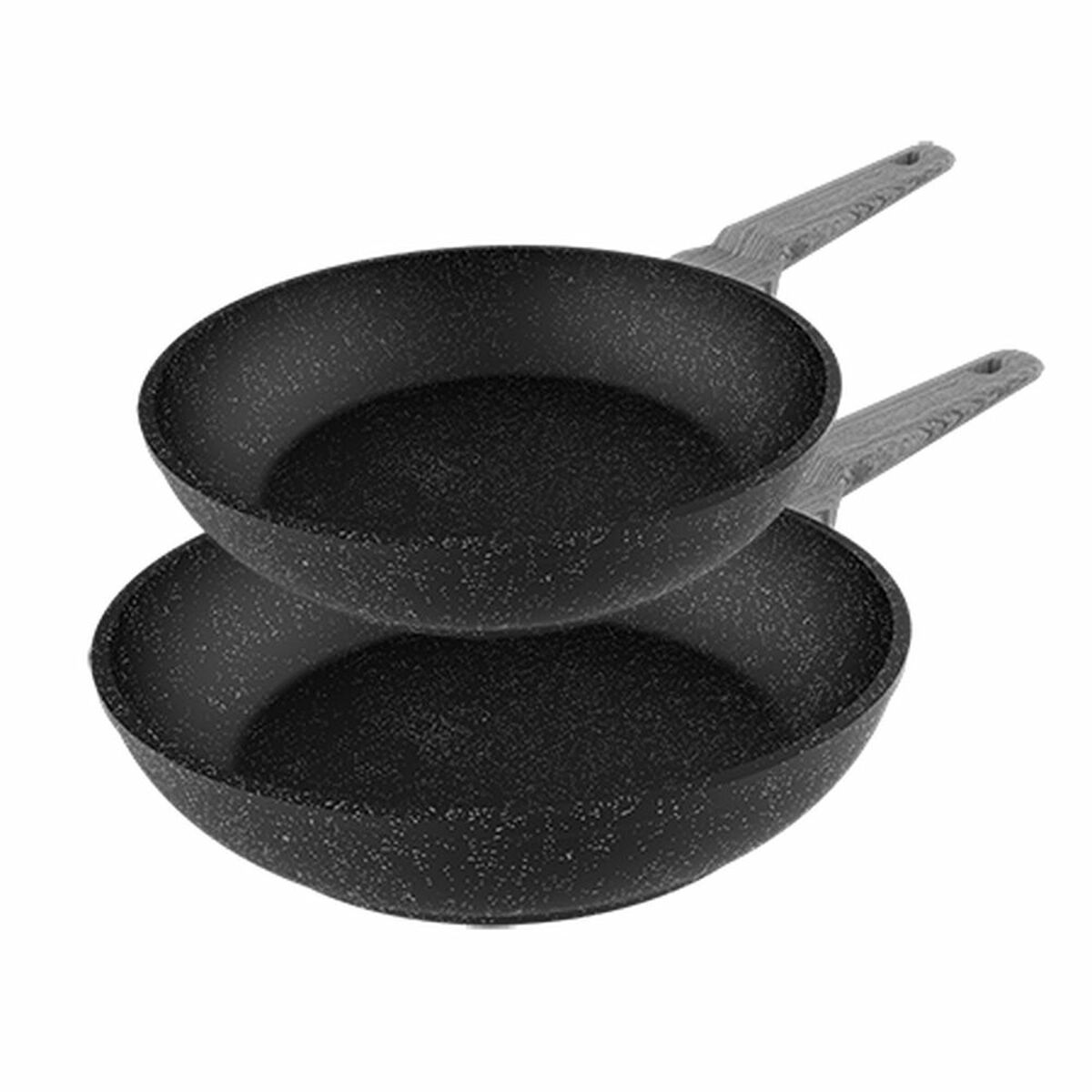 Set med stekpannor Cecotec Polka Exclusive 20-24 Bucket Set Wood&Rock Ø 20 cm Ø 24 cm (2 pcs)
