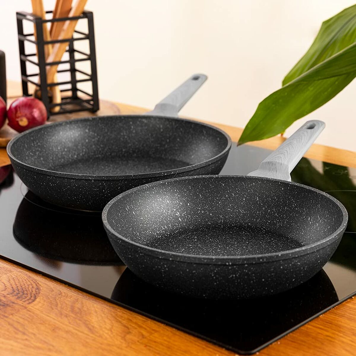 Set med stekpannor Cecotec Polka Exclusive 20-24 Bucket Set Wood&Rock Ø 20 cm Ø 24 cm (2 pcs) - 2