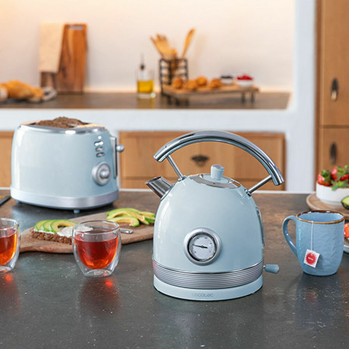 Vattenkokare Cecotec Thermosense 420 Vintage Light Blue 1,8 L 2200 W Blå Blue Rostfritt stål - 2