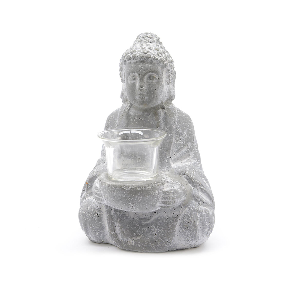 Ljusstakar Buddha 14 x 12,5 x 20 cm Grå Cement - 2