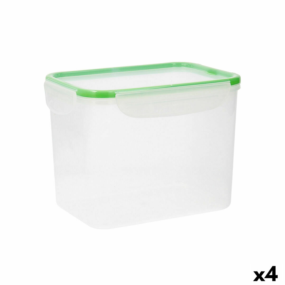 Hermetisk matlåda Quid Greenery Transparent Plast (3,7 L) (Pack 4x) - 4