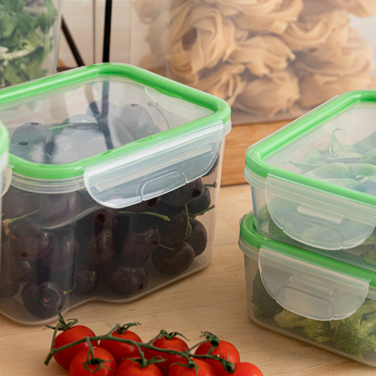 Hermetisk matlåda Quid Greenery 1,8 L Transparent Plast (Pack 4x) - 6