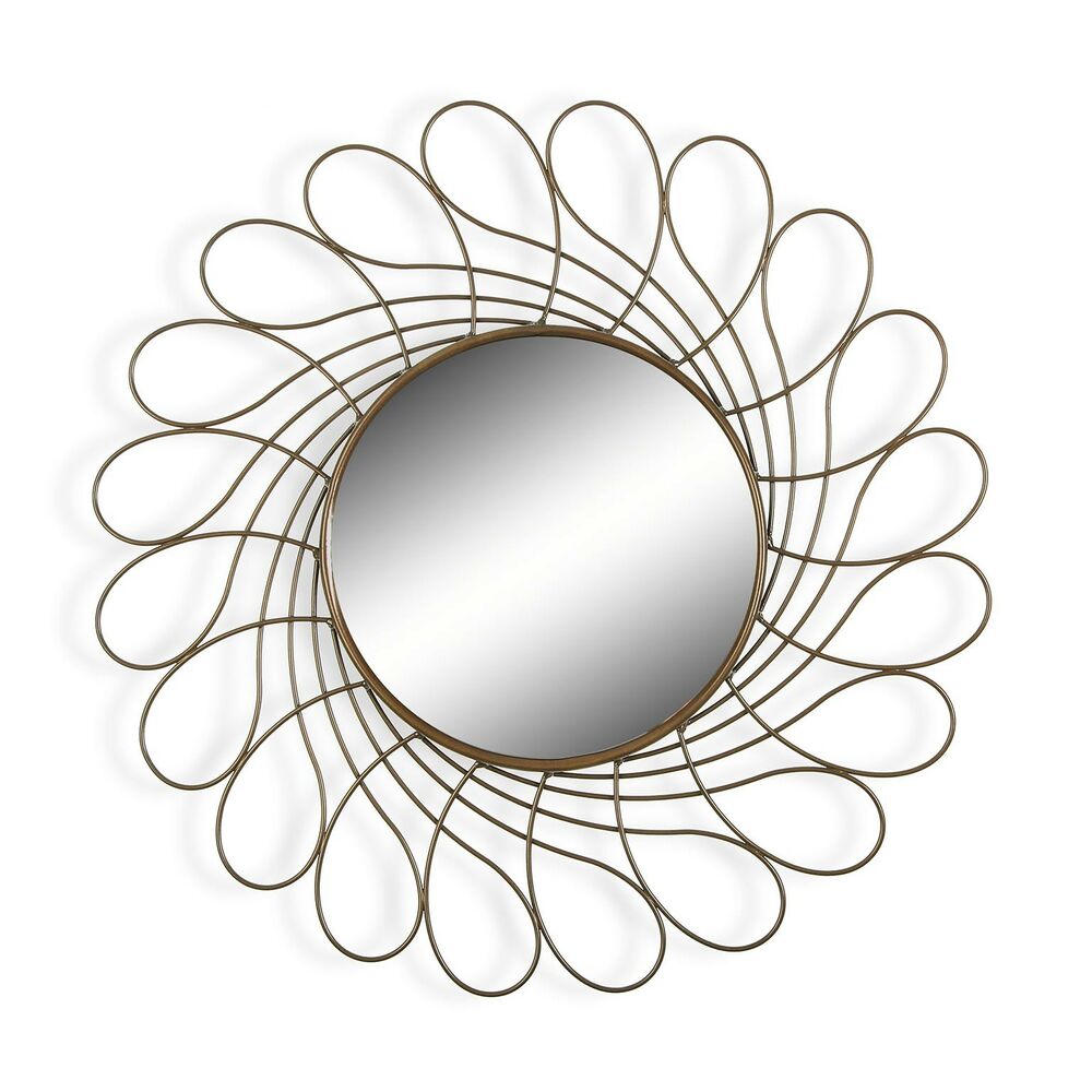 Väggspegel Versa Gyllene Metall (2 x 40 x 40 cm)