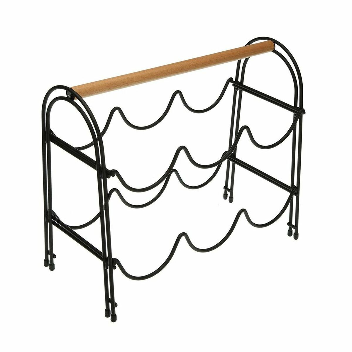 Flaskställ Versa Metall Trä Stål (14 x 27,5 x 32,7 cm) - 3