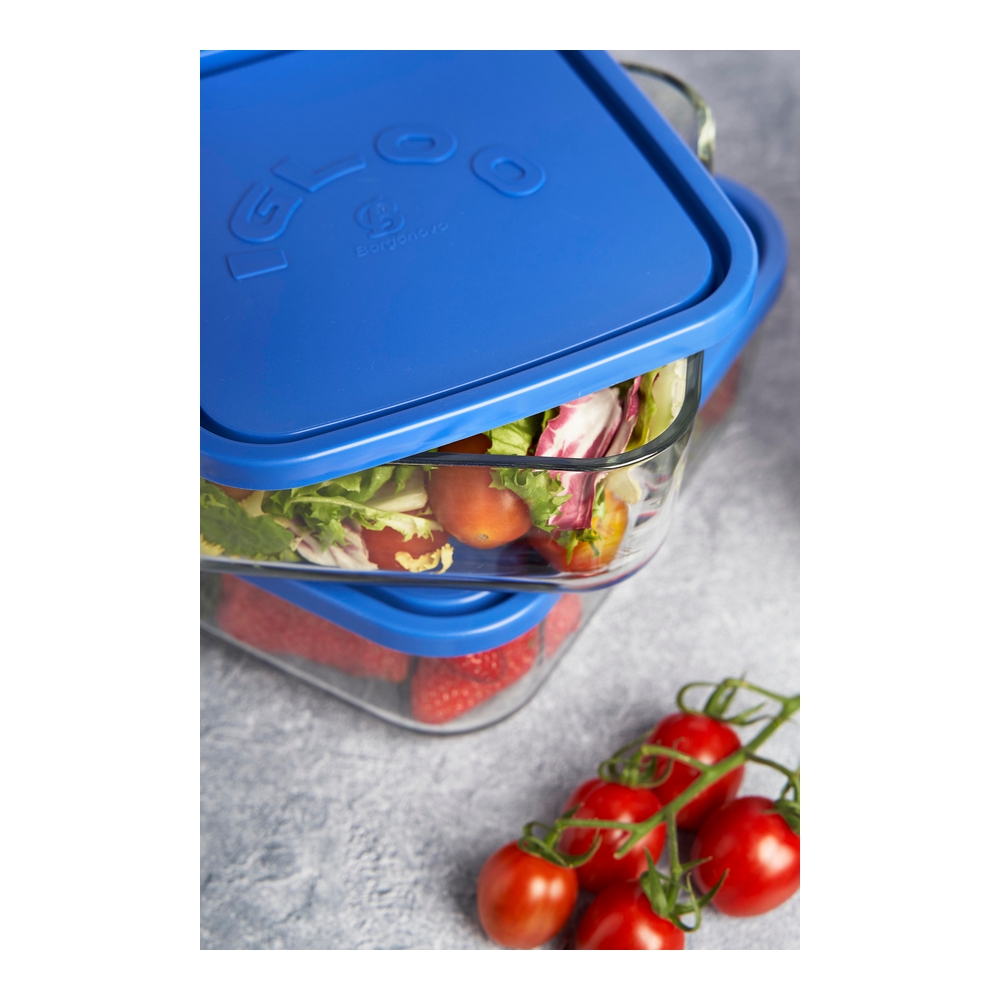 Lunchlåda Borgonovo Igloo Blå 22 x 22 x 9 cm 18,5 x 18,5 x 7,4 cm, Mått: Ø 18 cm - 1,8 L - 3