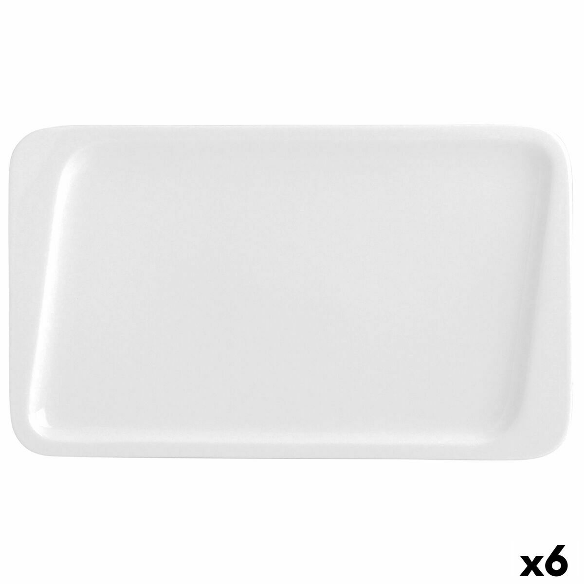 Dessert Quid Chef Keramik Vit 25 x 15 cm (6 antal) (Pack 6x) - 6