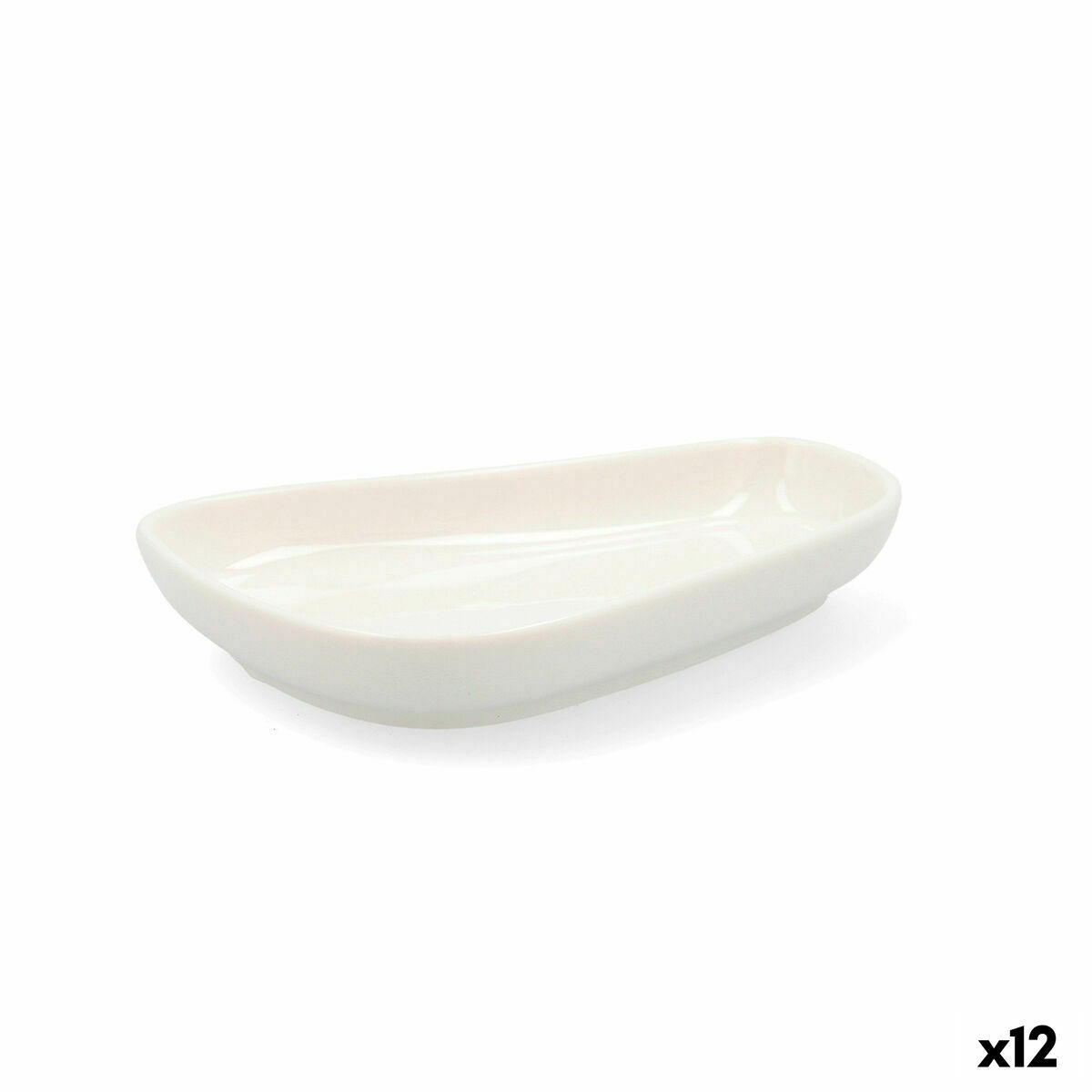 Snacksbricka Quid Select Oregelbunden Keramik Vit (12,5 cm) (Pack 12x) - 6