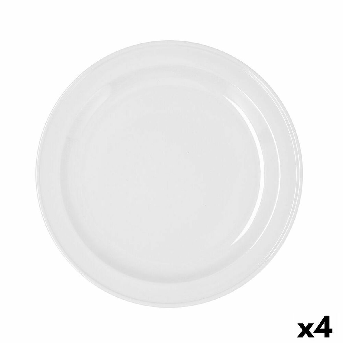 Platt skål Bidasoa Glacial Ala Estrch Vit Keramik Ø 26 cm 26 cm (4 antal) (Pack 4x) - 6