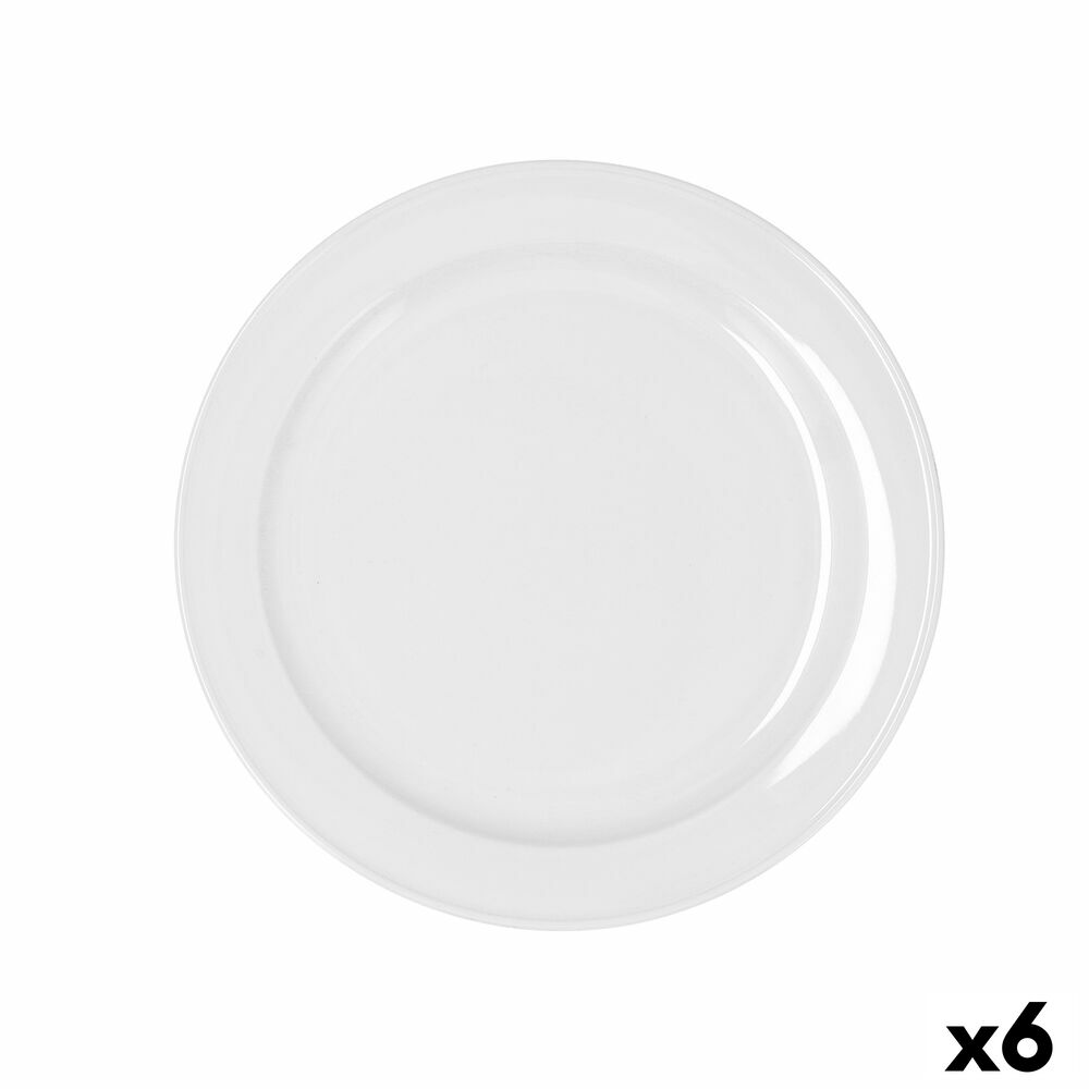 Platt skål Bidasoa Glacial Ala Estrch Vit Keramik (6 antal) (Pack 6x) - 3