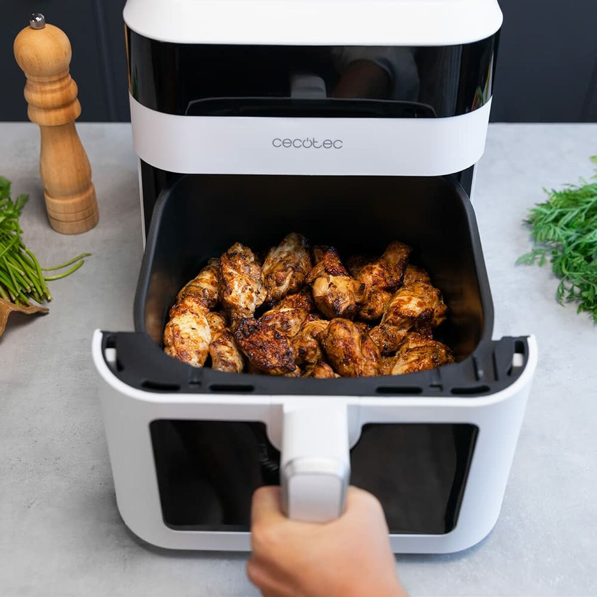 Oljefri Fritös Cecotec Experience Window 6000 6 L Vit 1300 W - 2