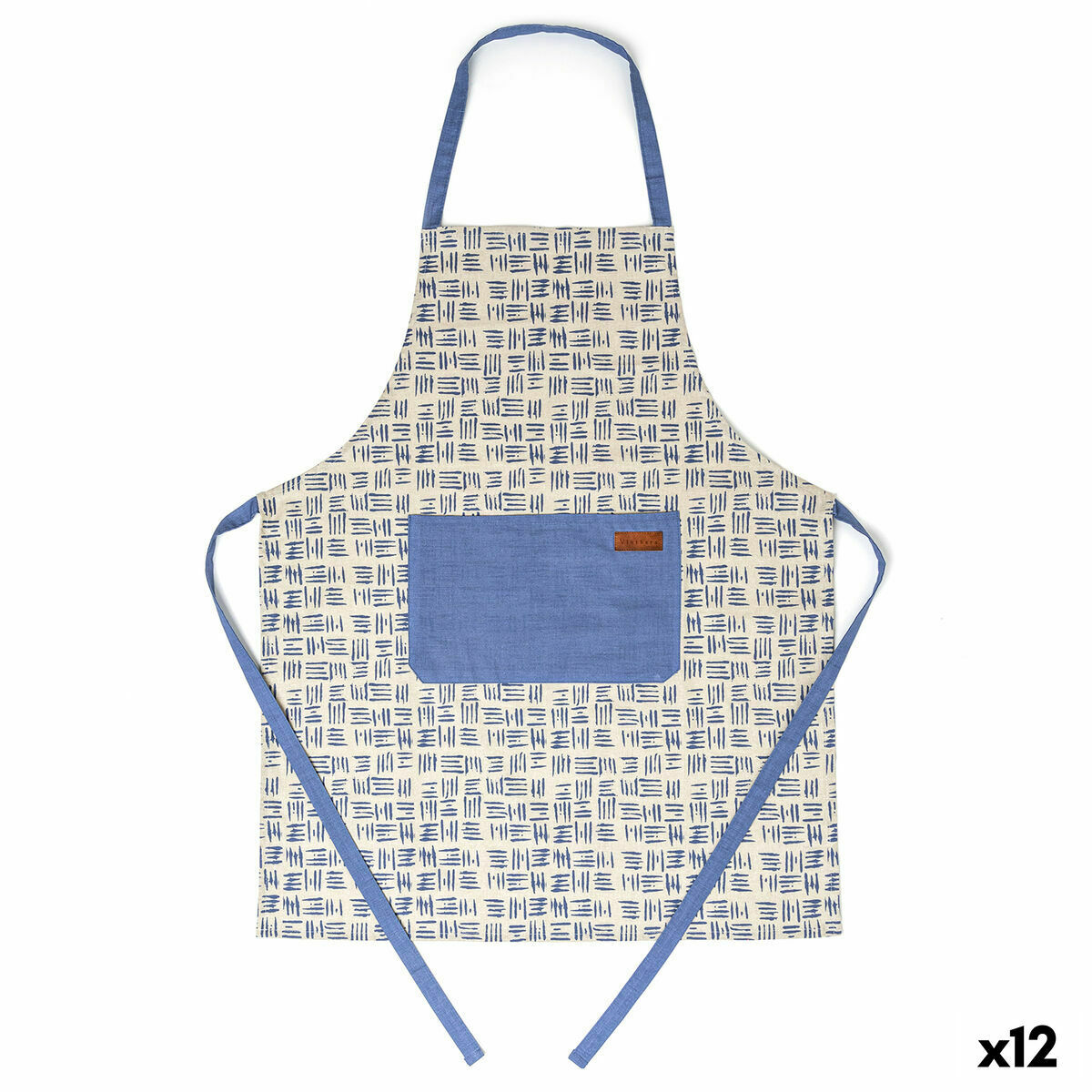 Förkläde med ficka Vinthera Vinthera Blå Bomull (60 x 75 cm) (Pack 12x) - 4