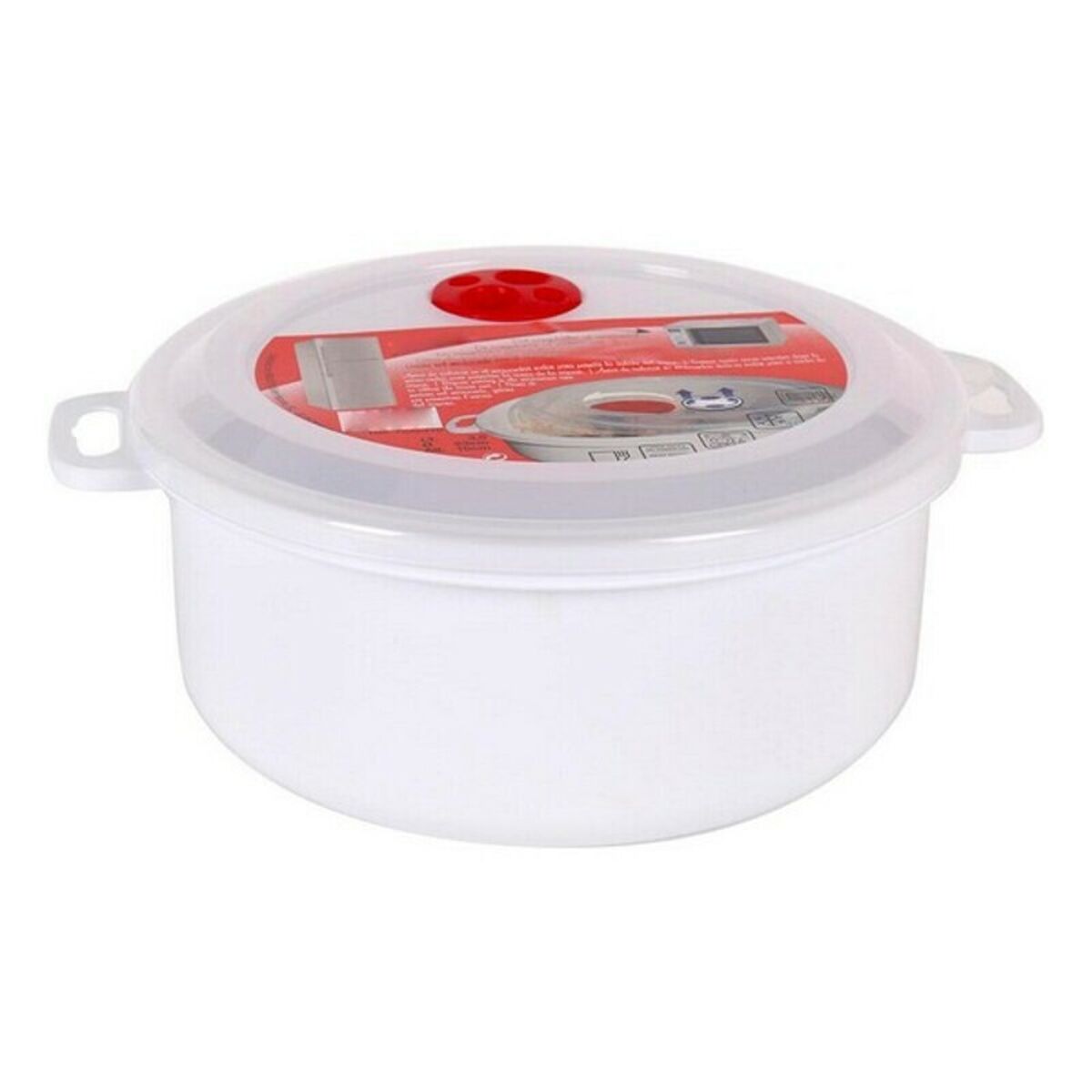 Matlåda med lock för mikroågsugn, Mått: 3 L - ø 23 x 10 cm - 10