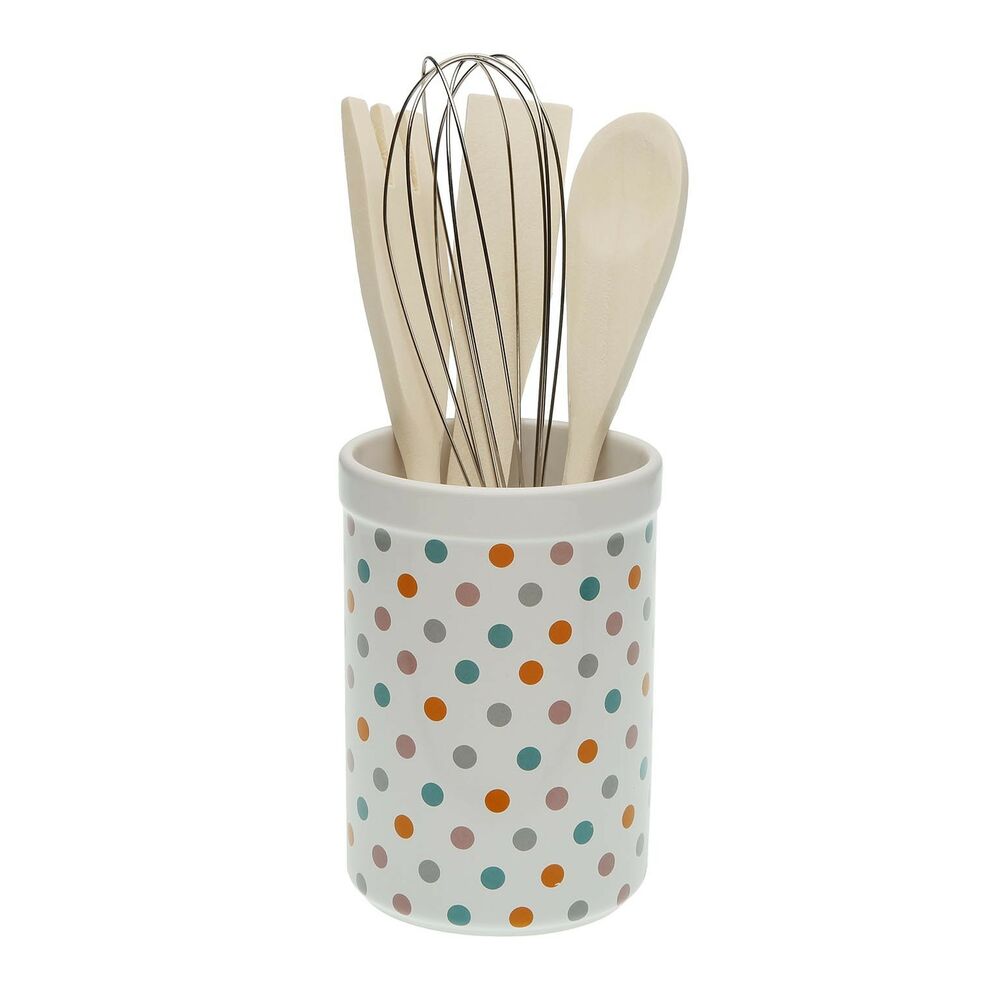 Kruka för köksredskap Versa Springdots Keramik (10 x 15 x 10 cm)