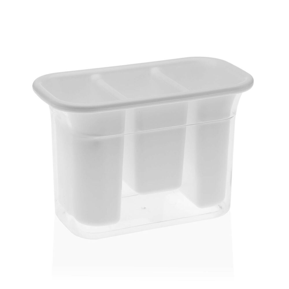 Bestickhållare Versa Vit polystyren polypropen (14 x 10 x 20 cm)