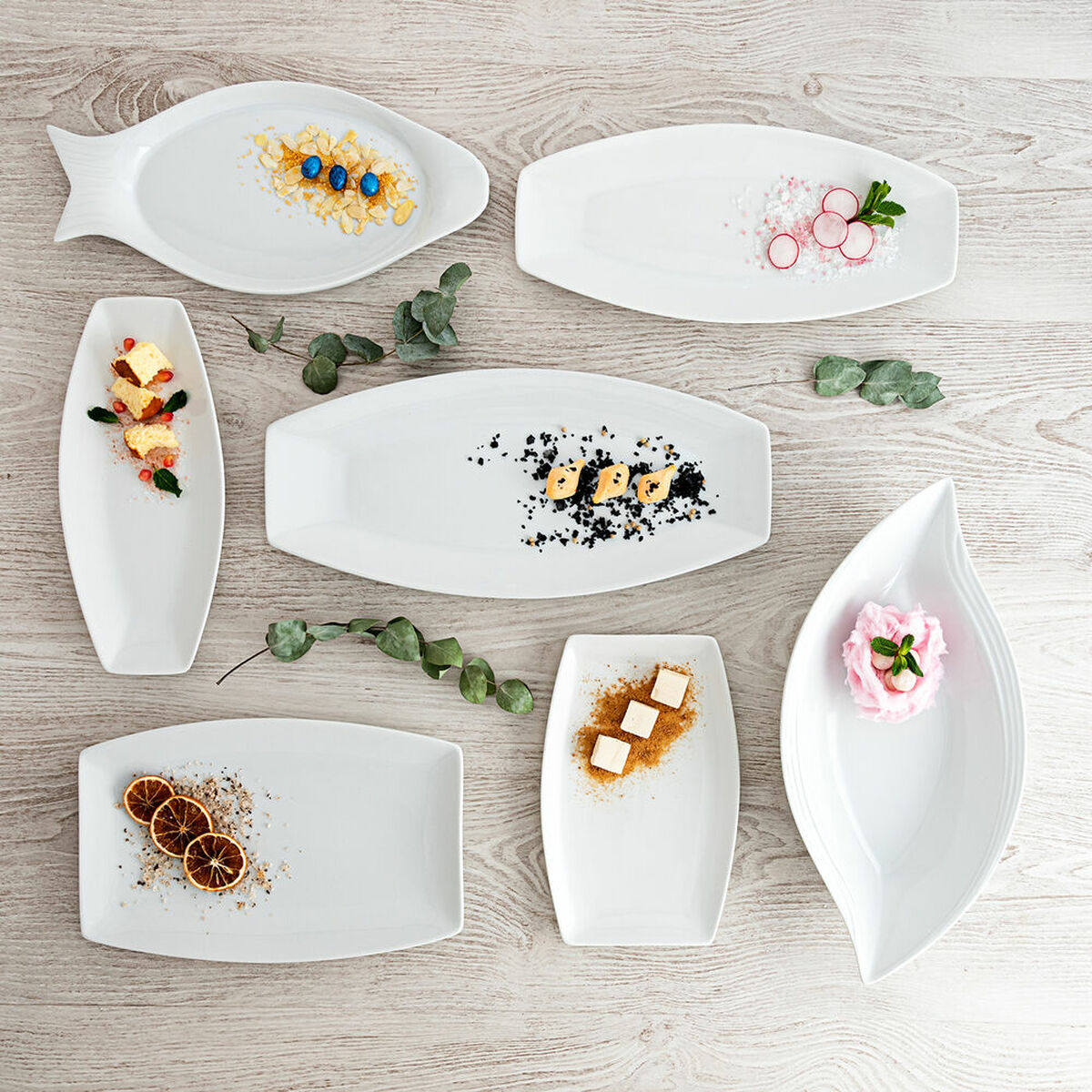 Servingsfat Quid Gastro Keramik Vit (30,5 x 19,5 x 2,5 cm) (Pack 4x) - 5
