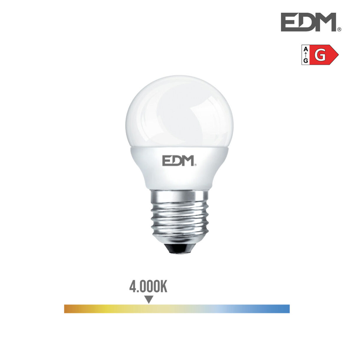 LED-lampa EDM E27 6 W 500 lm G (4,5 x 8,2 cm) (4000 K)