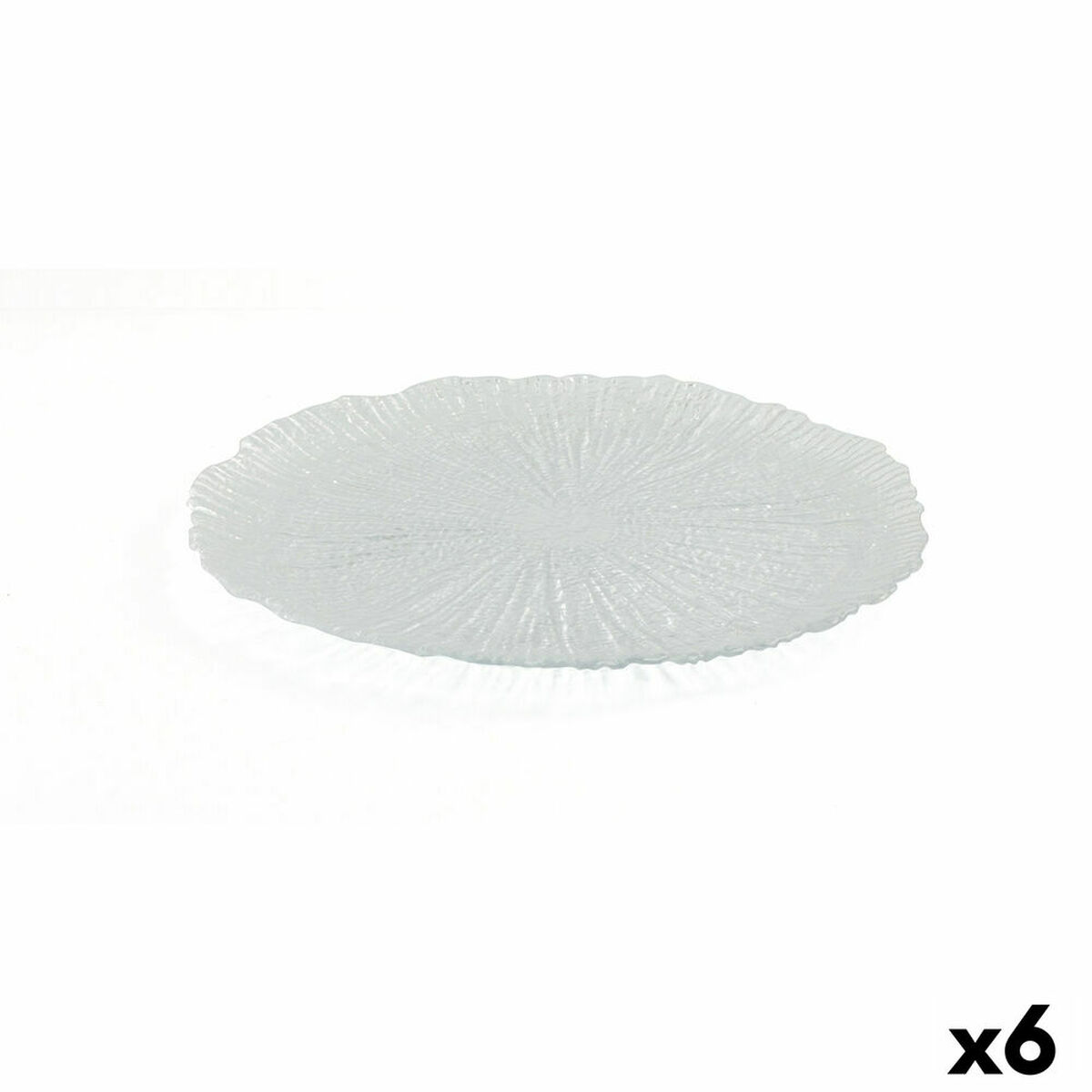Platt skål Quid Mar De Viento Transparent Glas Ø 28 cm (6 antal) (Pack 6x) - 4