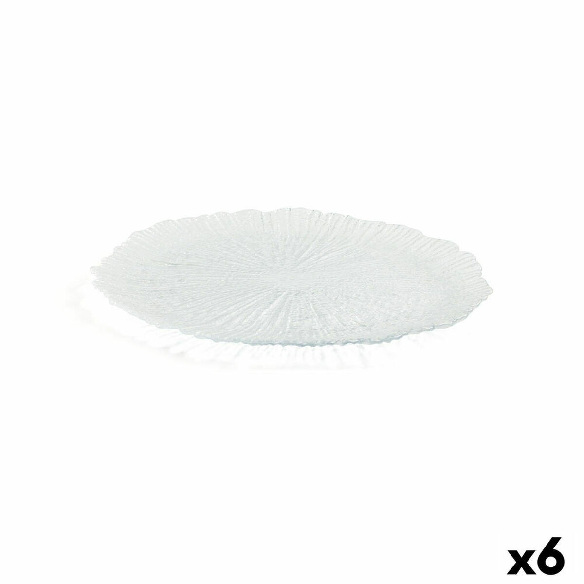 Platt skål Quid Mar De Viento Transparent Glas Ø 32 cm (6 antal) (Pack 6x) - 4