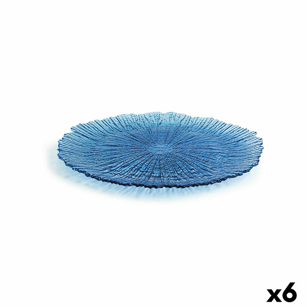 Platt skål Quid Mar De Viento Blå Glas Ø 28 cm (6 antal) (Pack 6x) - 4