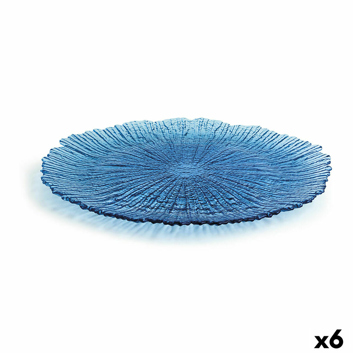 Platt skål Quid Mar De Viento Blå Glas Ø 32 cm (6 antal) (Pack 6x) - 6
